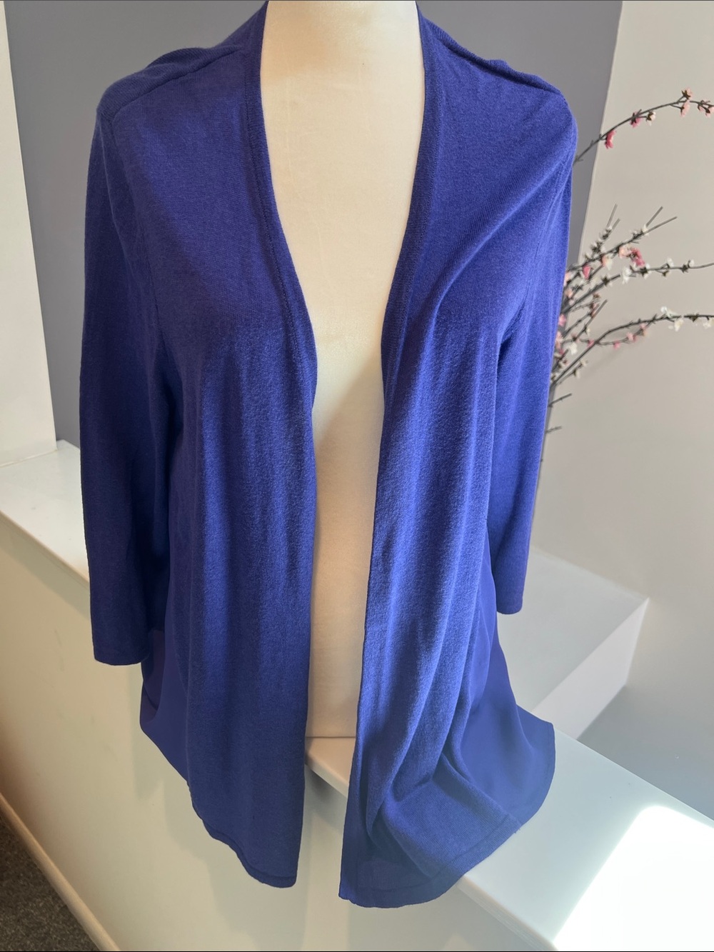 Chico's Open-Front Cardigan in Royal Purple